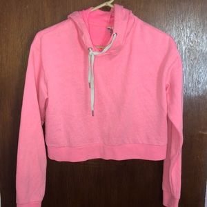 H&M PINK crop top hoodie